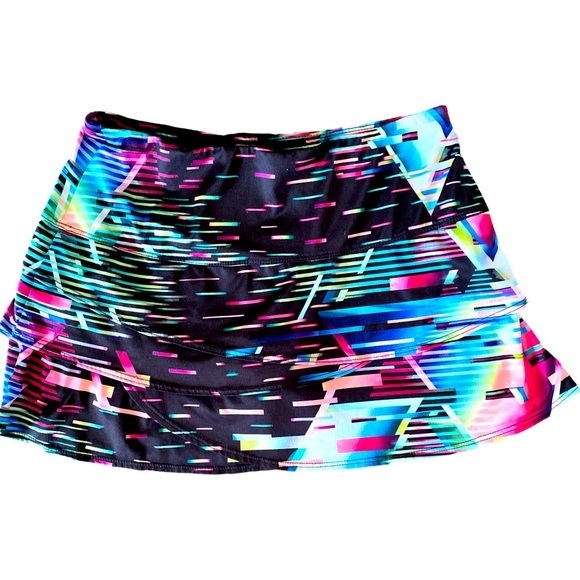 Lucky in Love Skort-S black, blue , poly spandex